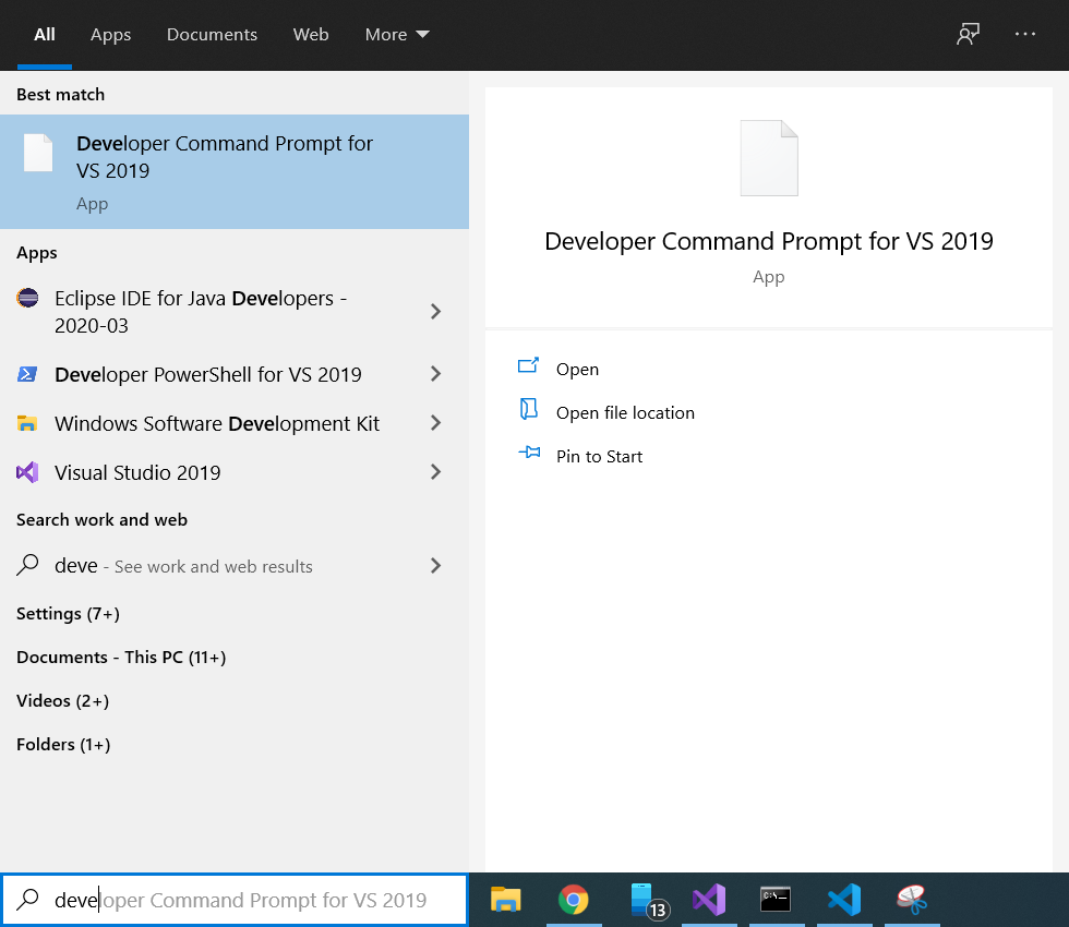 I can't open Developer Command Prompt for VS 2019 - Ask 