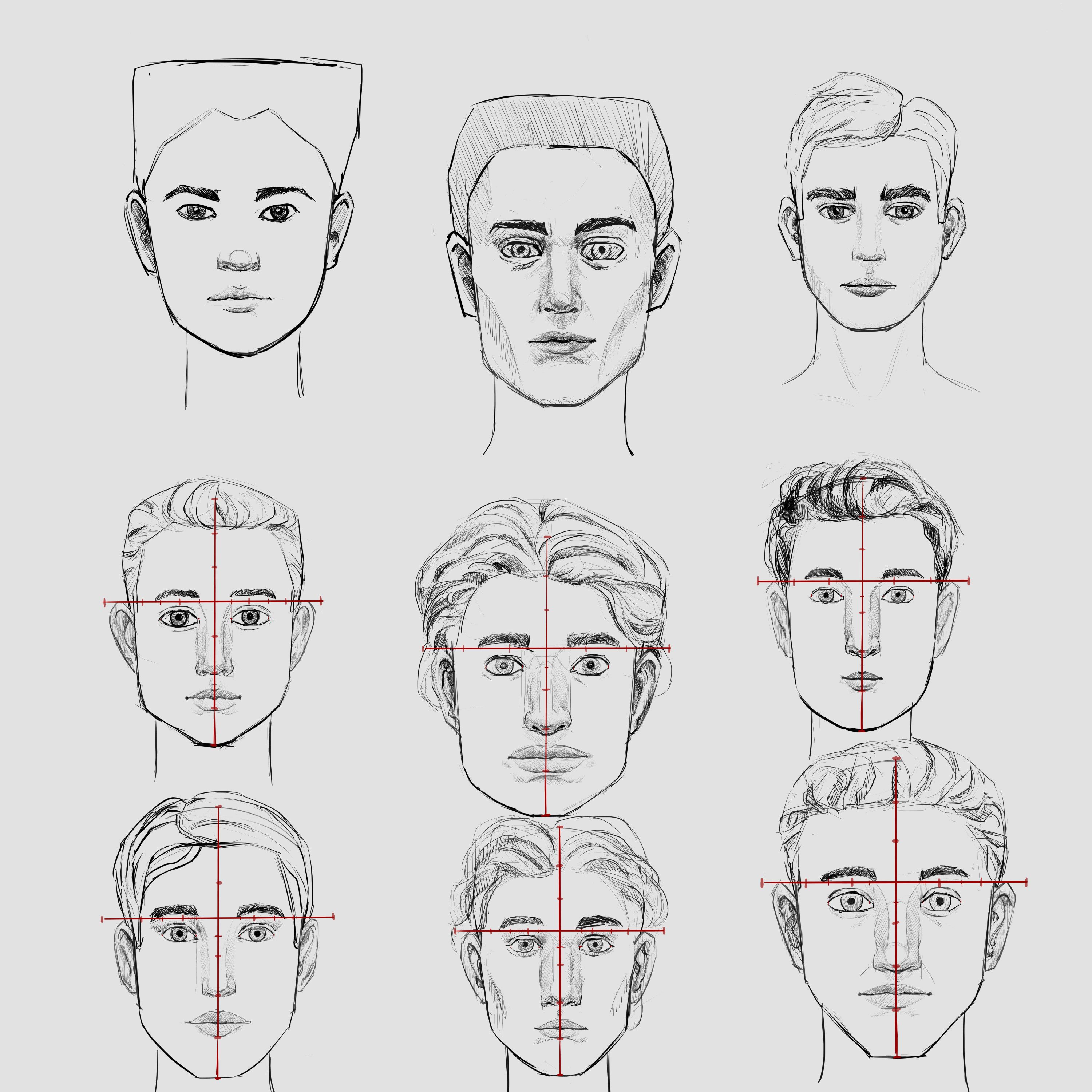 How to Draw the front view structure of a face in anime « Drawing &  Illustration :: WonderHowTo