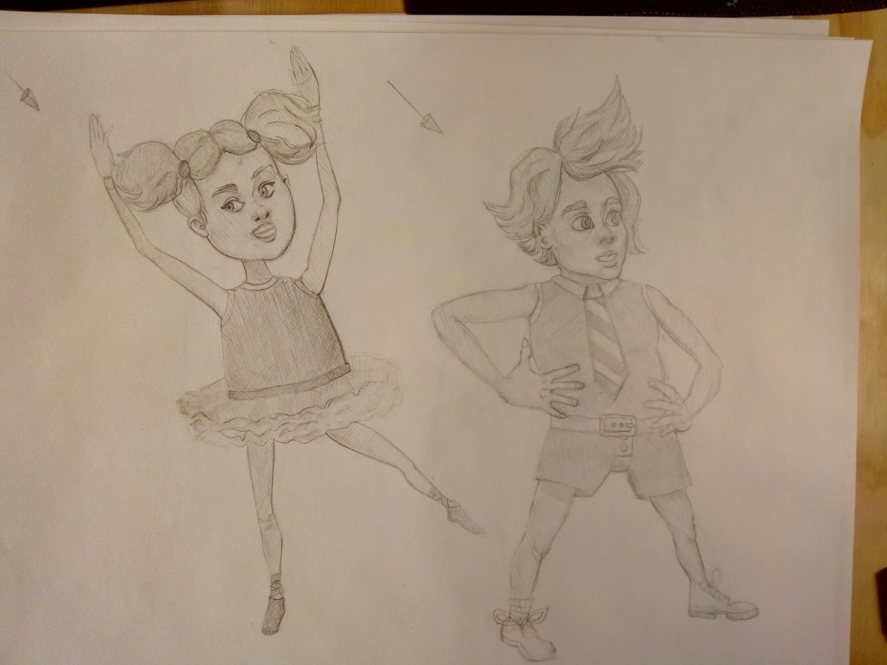 Ballerina and Business boy character drawings - Show 