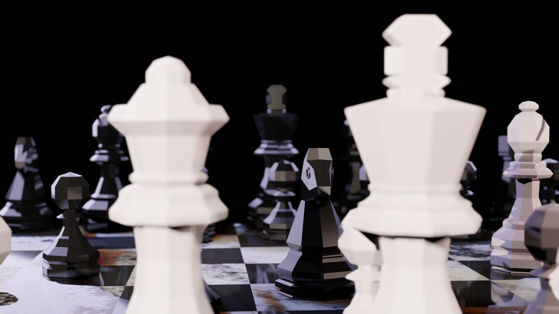 Low Poly Chess Set, The Knight vs The King (Section 4 final showcase ...