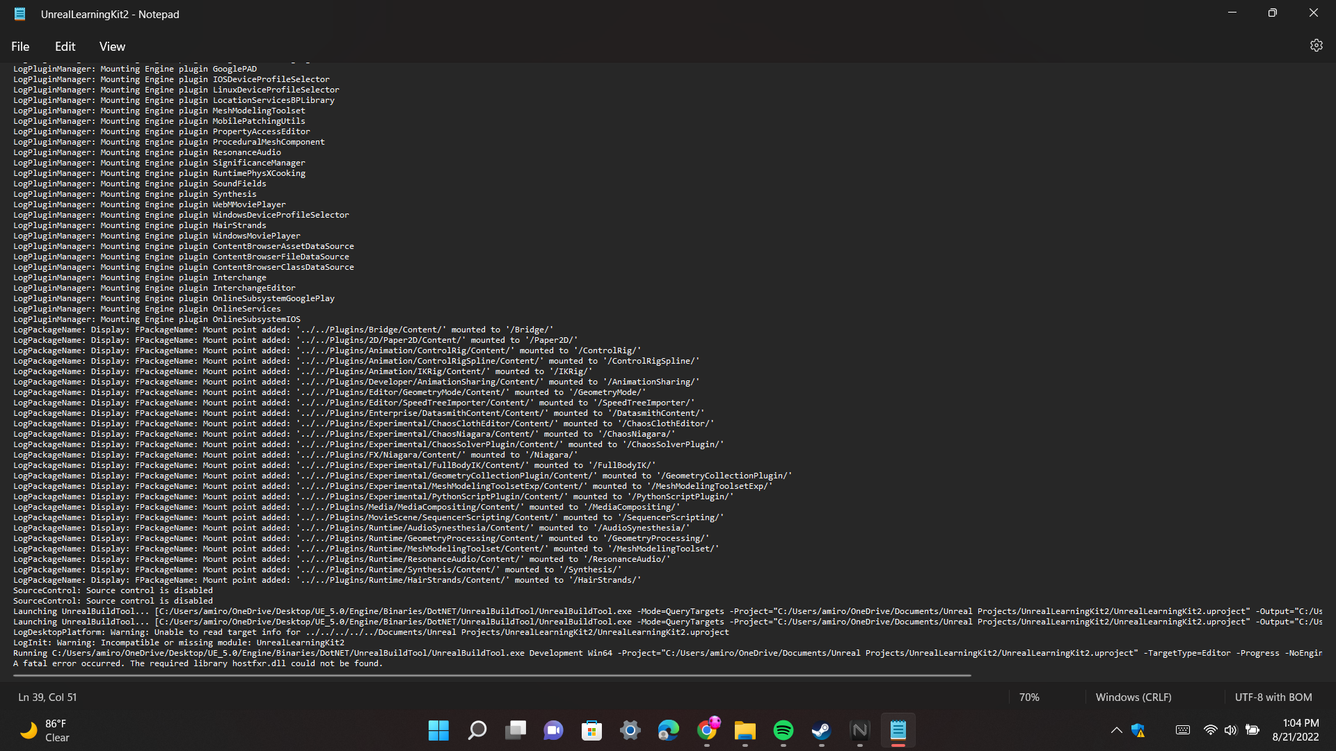Can't open obstacle assualt and I can't compile c++ class - Ask ...