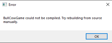 BullCow Compile Error