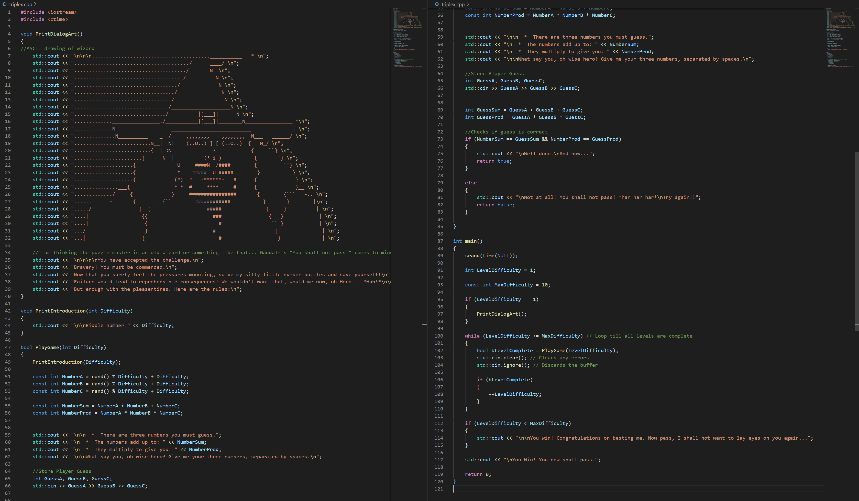 Latest progress on tripleX -- Grupmy Wizard ASCII drawing! - Show