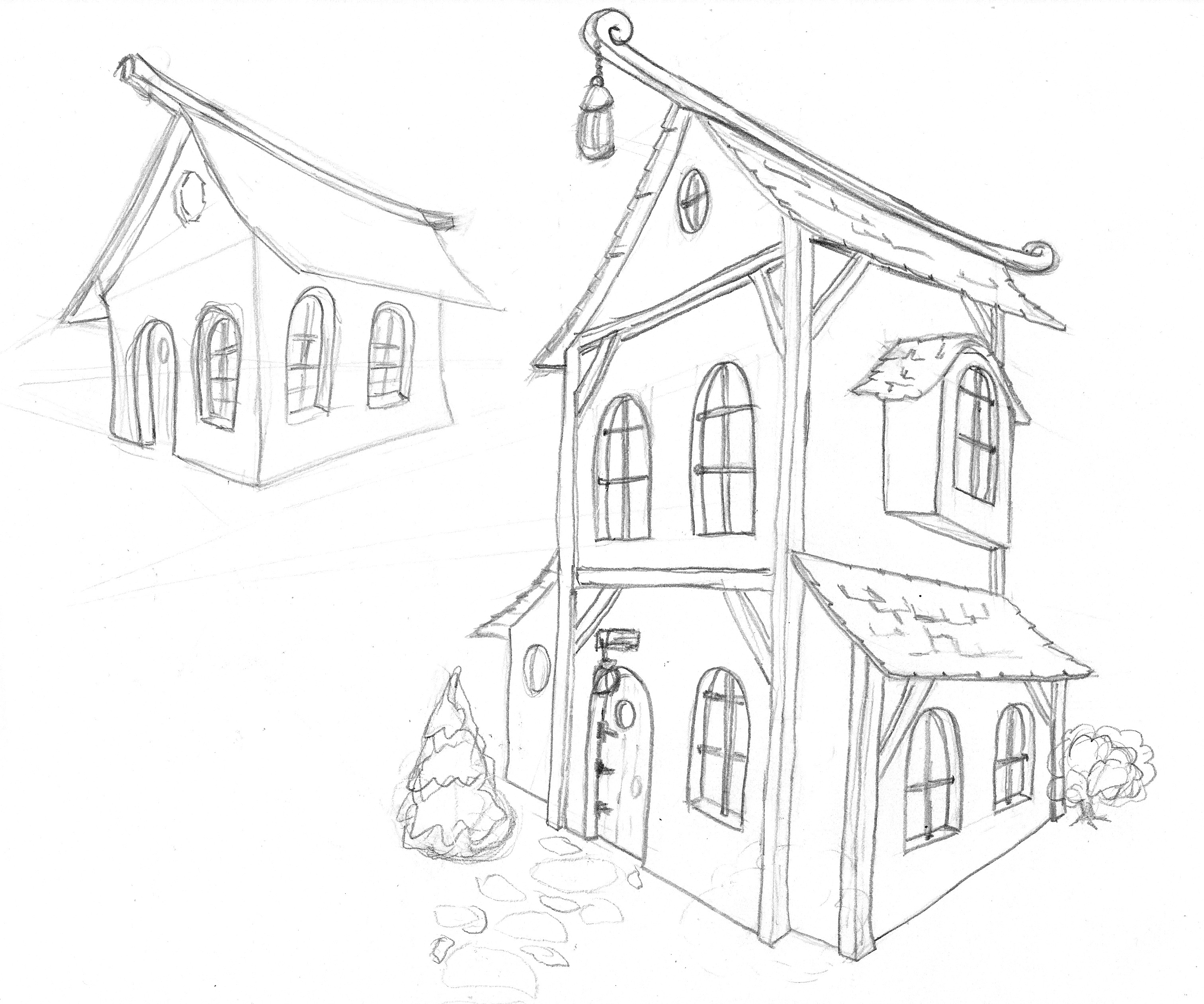 21 Easy House Drawing Ideas | Simple house drawing, House drawing, Cute  doodles drawings