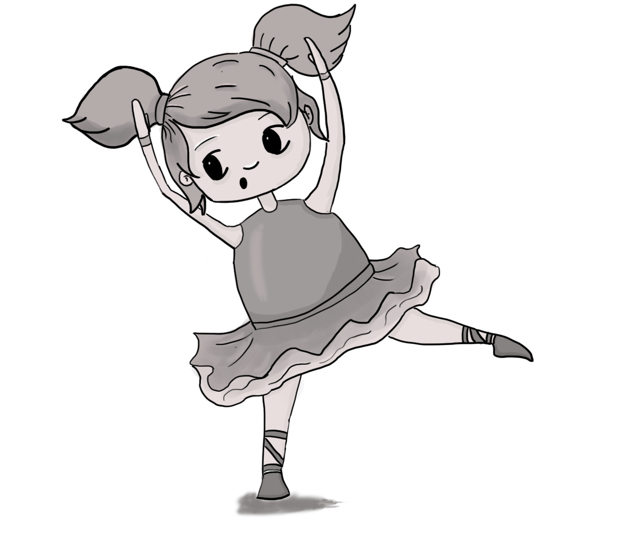 Ballerina Girl Dancing Black And White Sketch Ballet Vector Stock  Illustration - Download Image Now - iStock