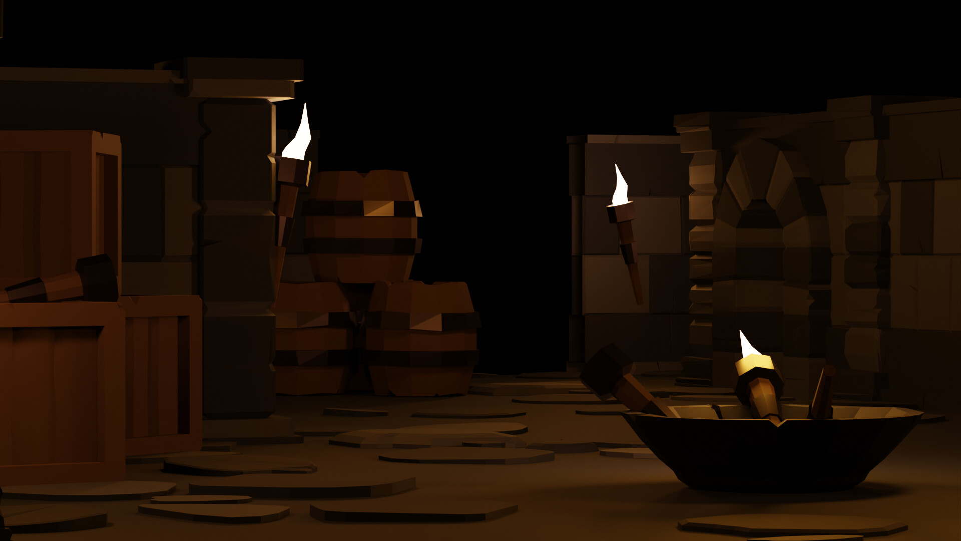 Dungeon Room Brazier Cycles Render