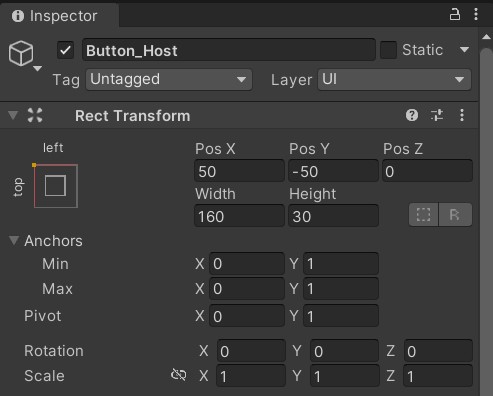 transform inspector locking position top left