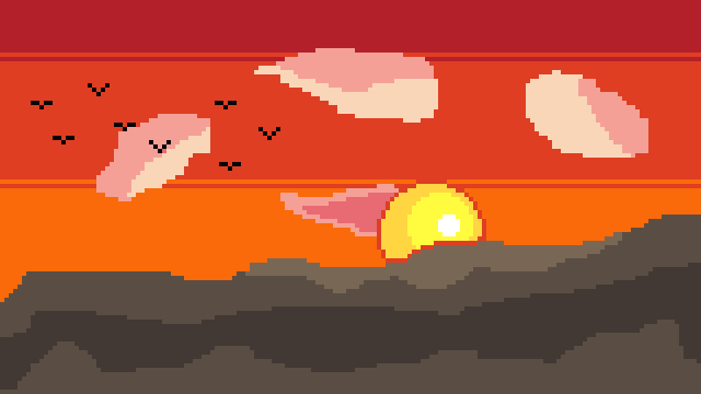 Sunset on rocks