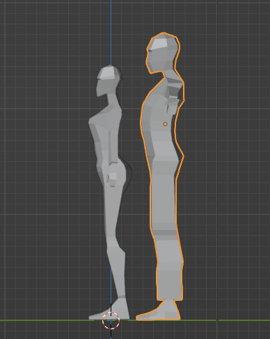 low poly male and female side view