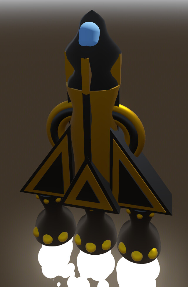 Here's my rocket with materials! - Show - GameDev.tv
