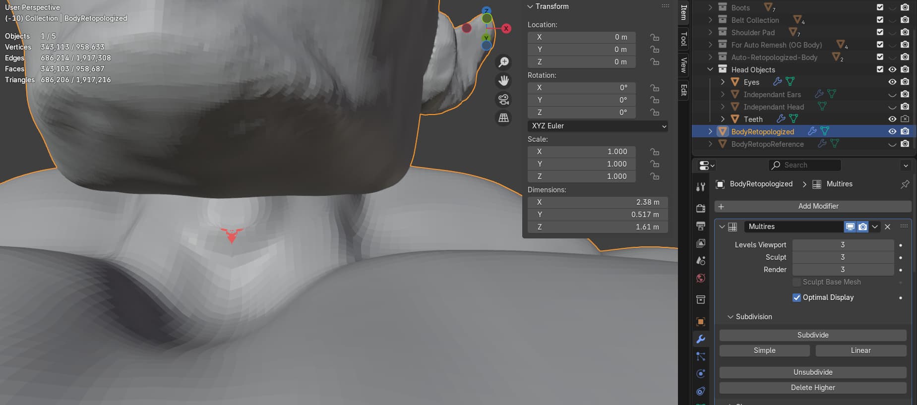 Normals appear to be glitched after the multiresolution modifier - Ask ...
