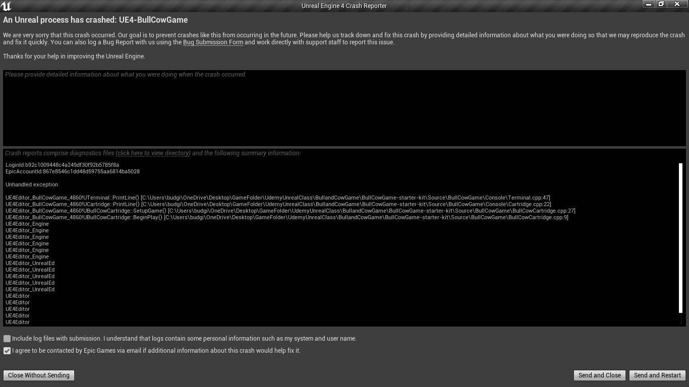 Unreal Engine Games Crashing