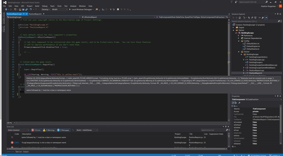 UE_LOG Error Ask GameDev.tv